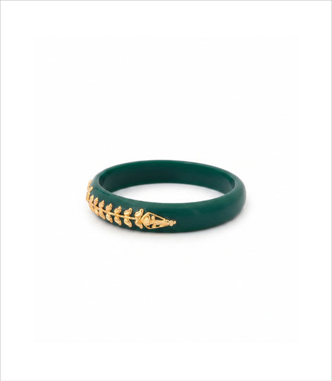 Gold Plated Green Floral pola DBGLB705G