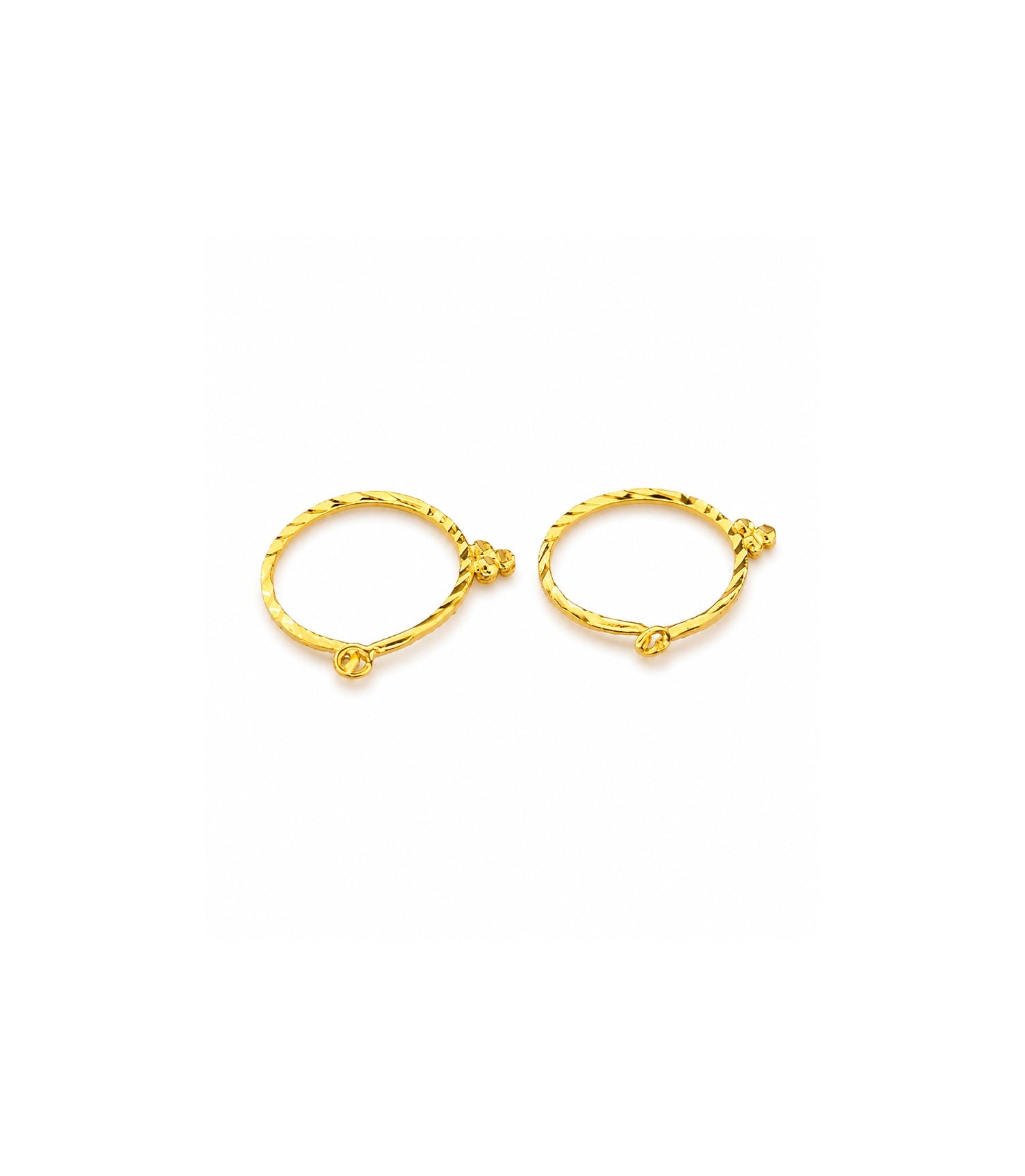 Gold Plated Charm Loop Bali Earrings
