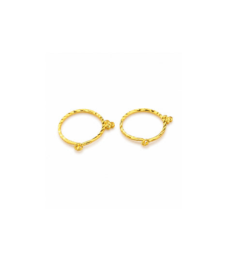 Gold Plated Charm Loop Bali Earrings