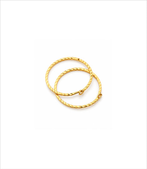 Gold Plated Diamond Cut Bali Earrings