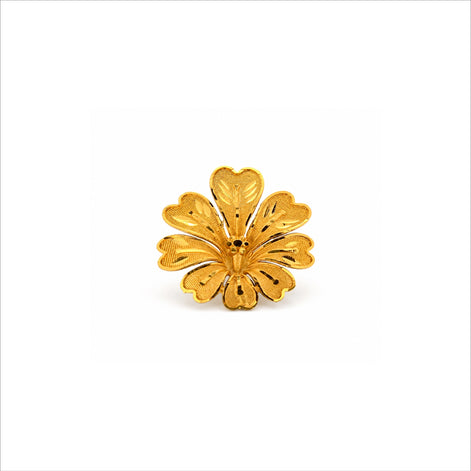 gold plated floral unisex brooch DBR22