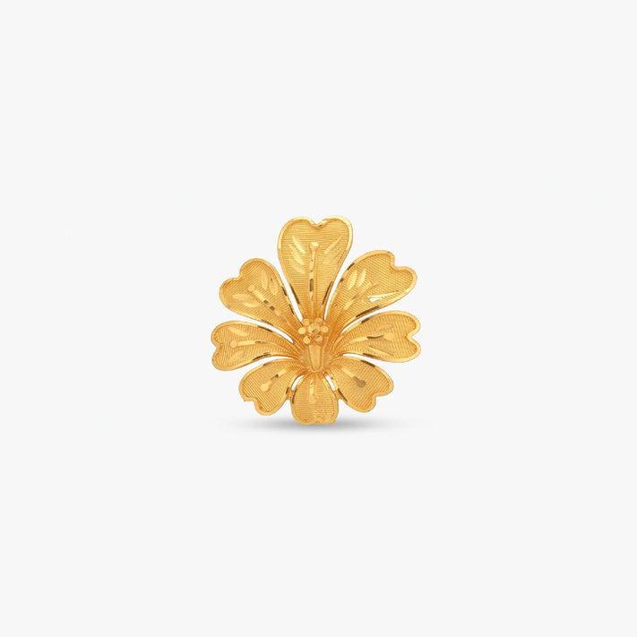 gold plated floral unisex brooch DBR22