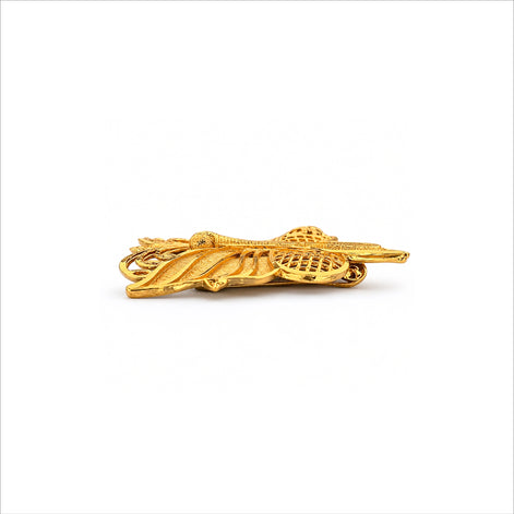 Gold plated butterfly filigree unisex brooch DBR30