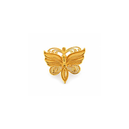 Gold plated butterfly filigree unisex brooch DBR30