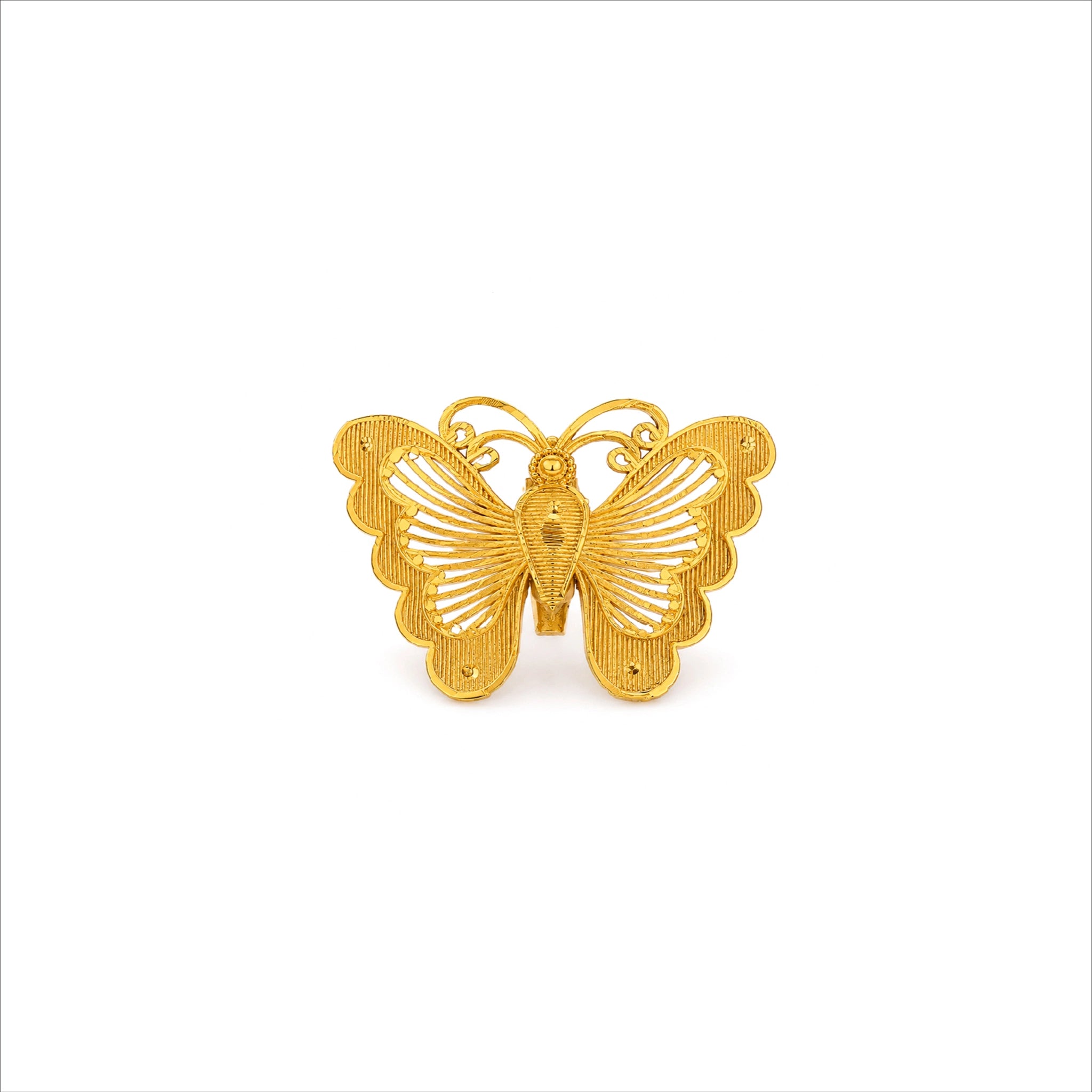 Gold Plated Butterfly Motif Unisex Brooch DBR35