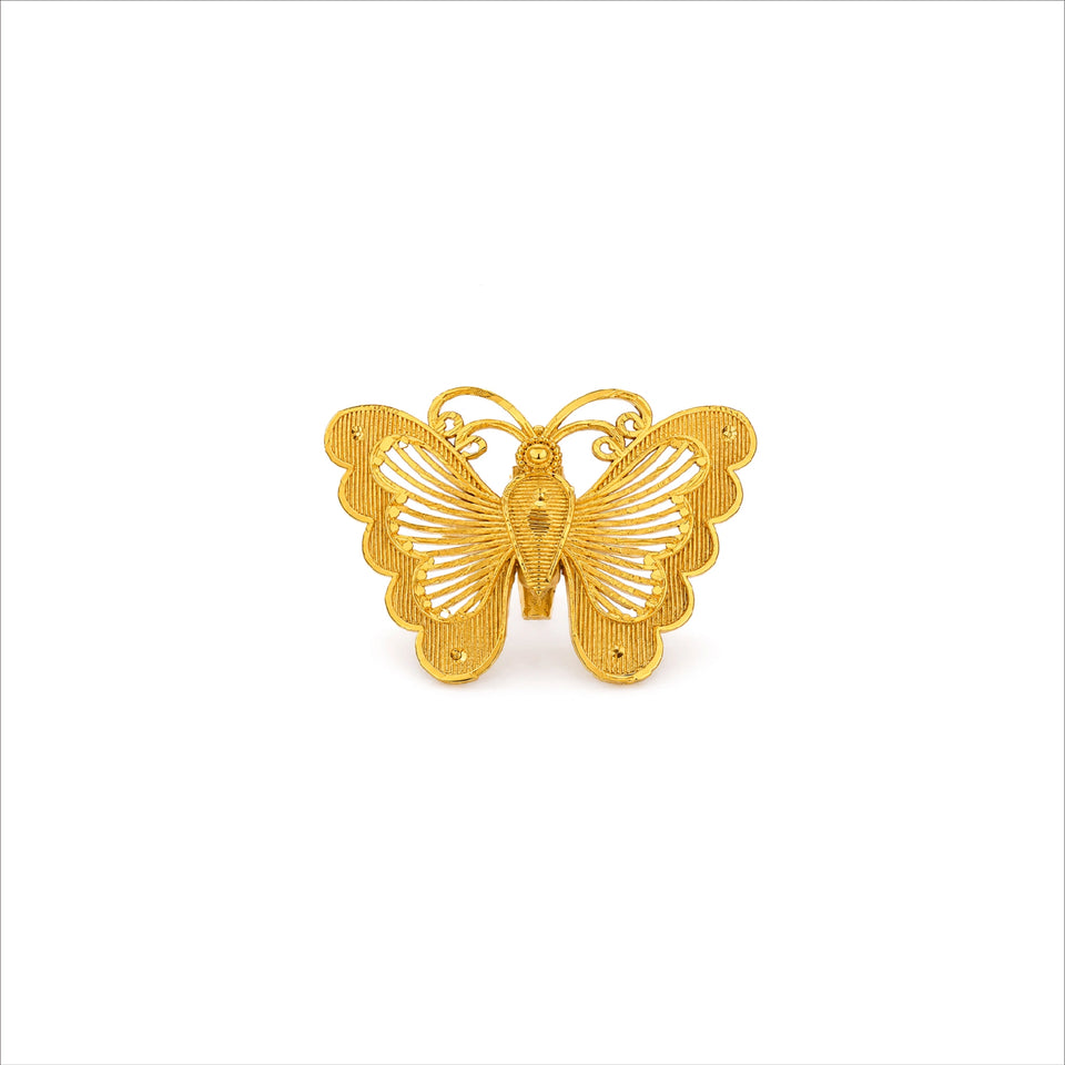 Gold Plated Butterfly Motif Unisex Brooch DBR35