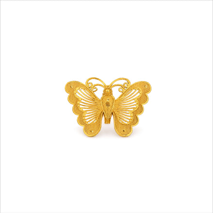 Gold Plated Butterfly Motif Unisex Brooch DBR35