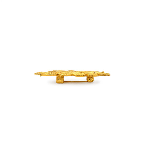 Gold Plated Butterfly Motif Unisex Brooch DBR35