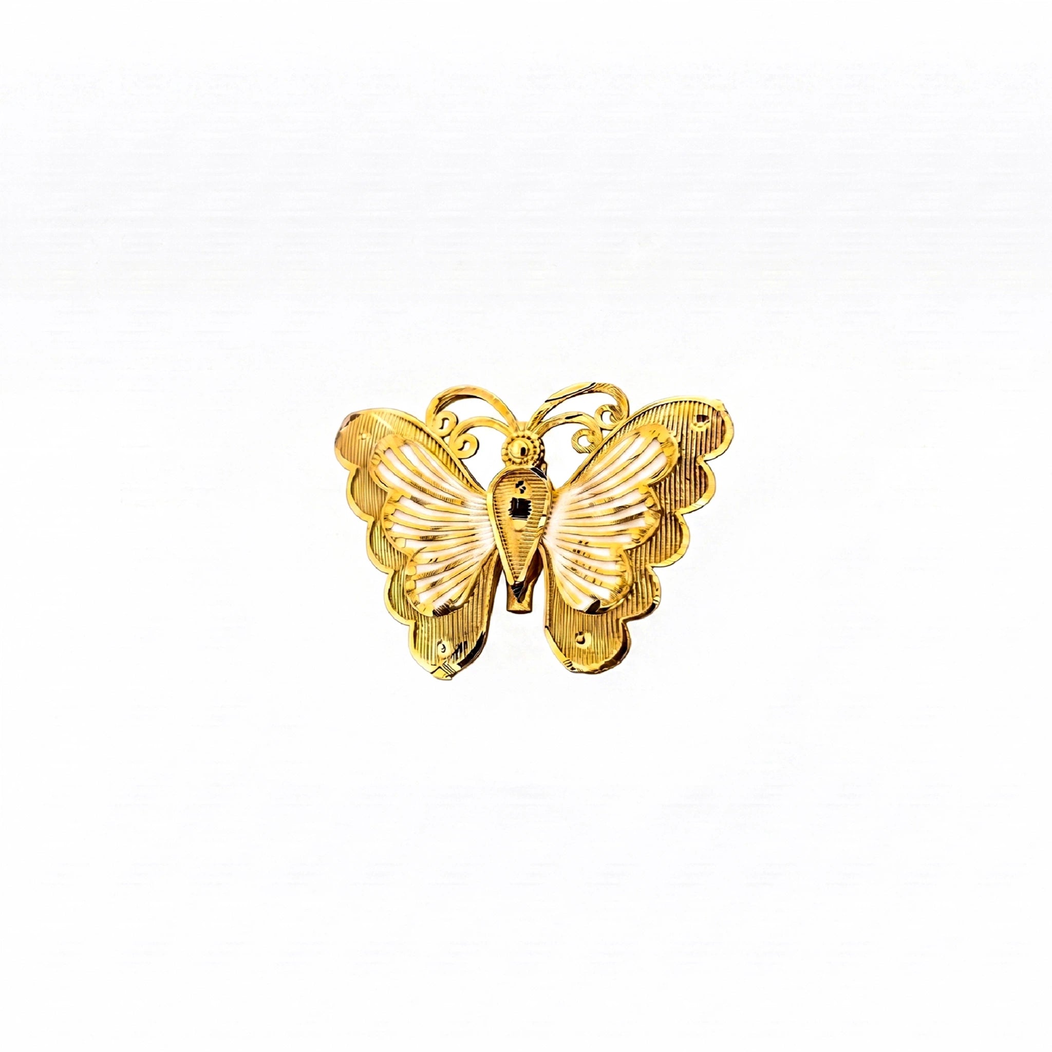 Gold Plated Butterfly Motif Unisex Brooch DBR35