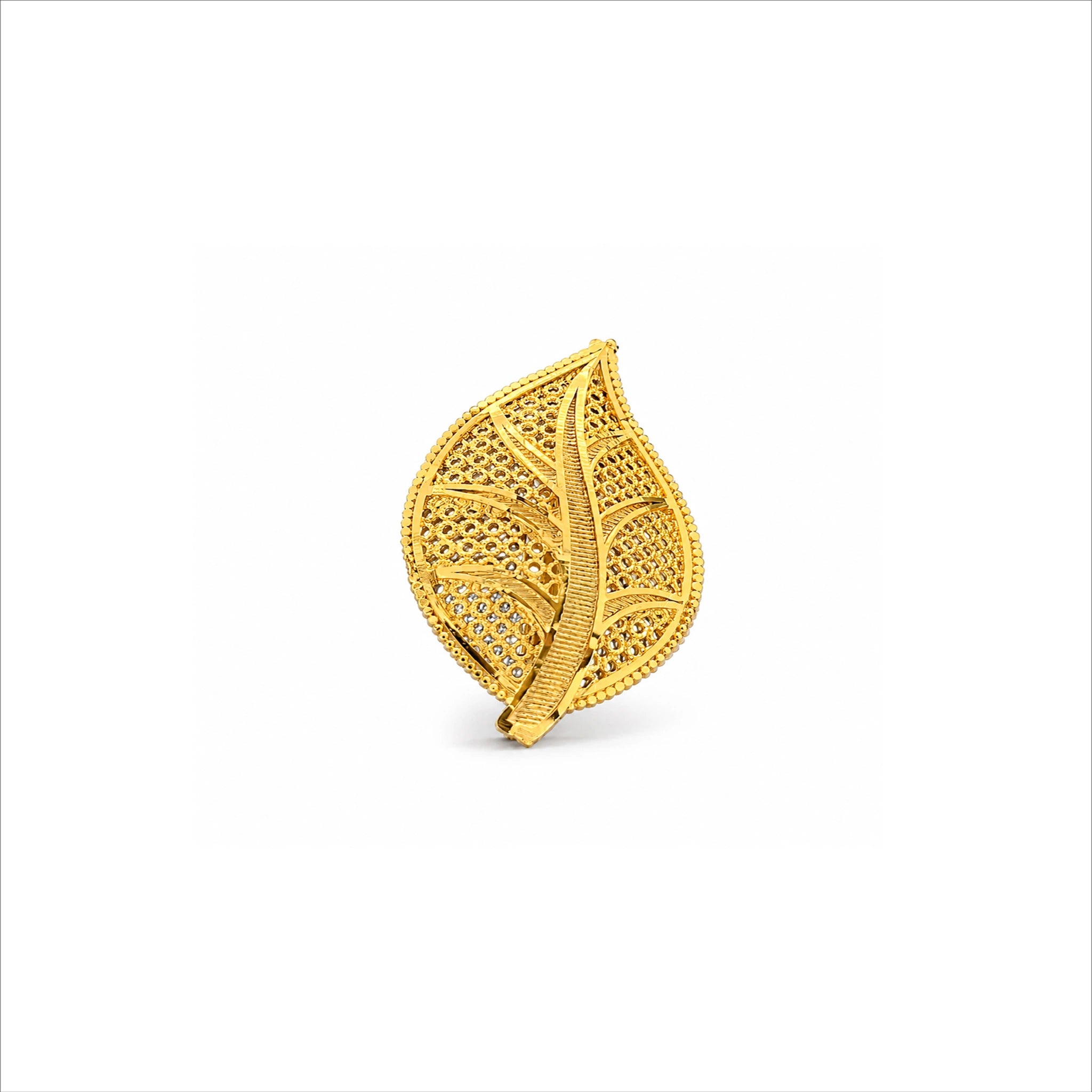 Gold Plated Leaf Motif Unisex Brooch DBR42