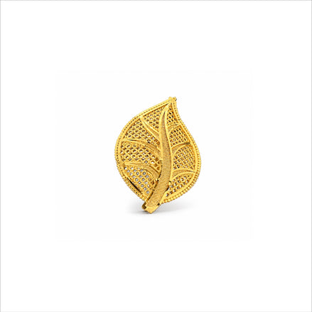 Gold Plated Leaf Motif Unisex Brooch DBR42