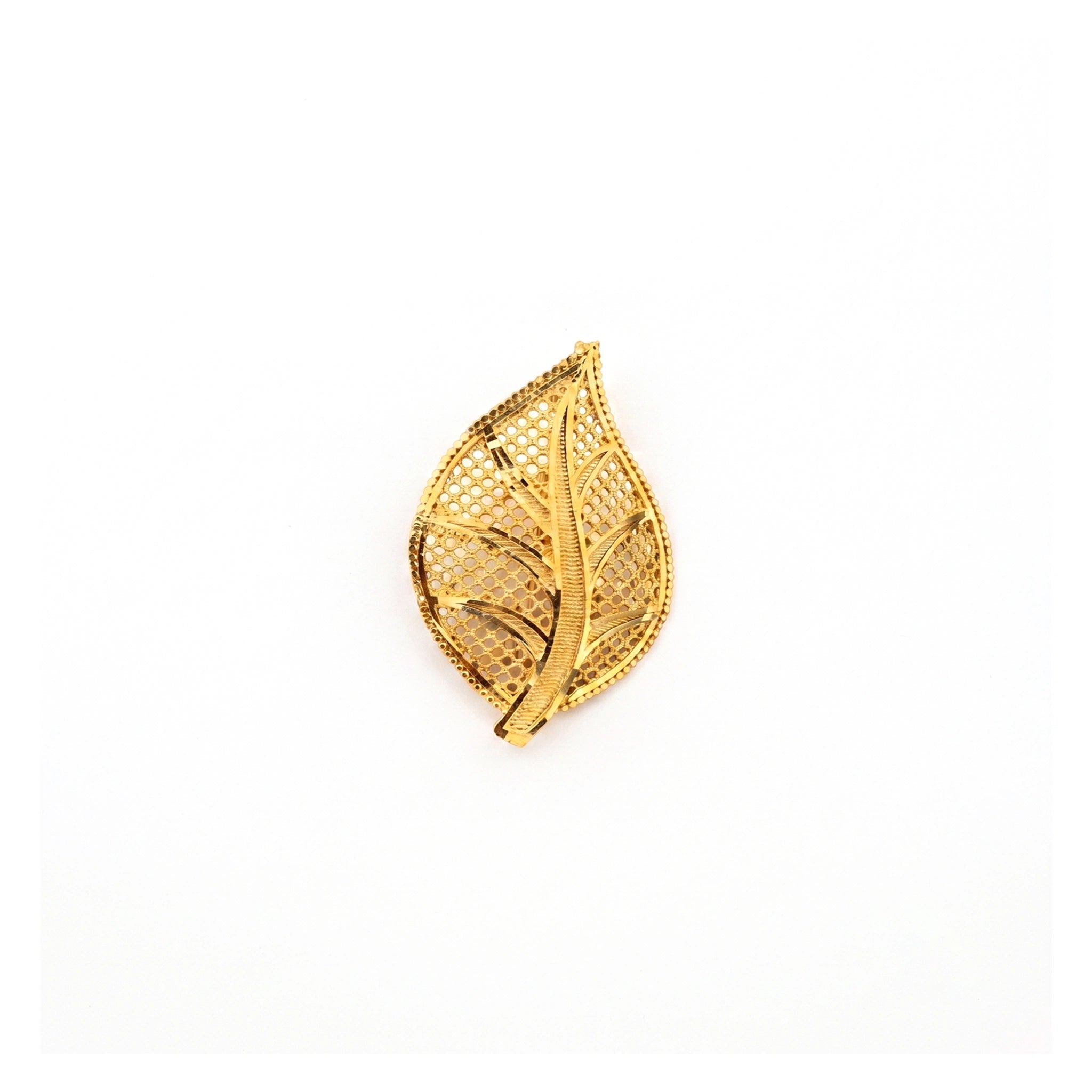 Gold Plated Leaf Motif Unisex Brooch DBR42