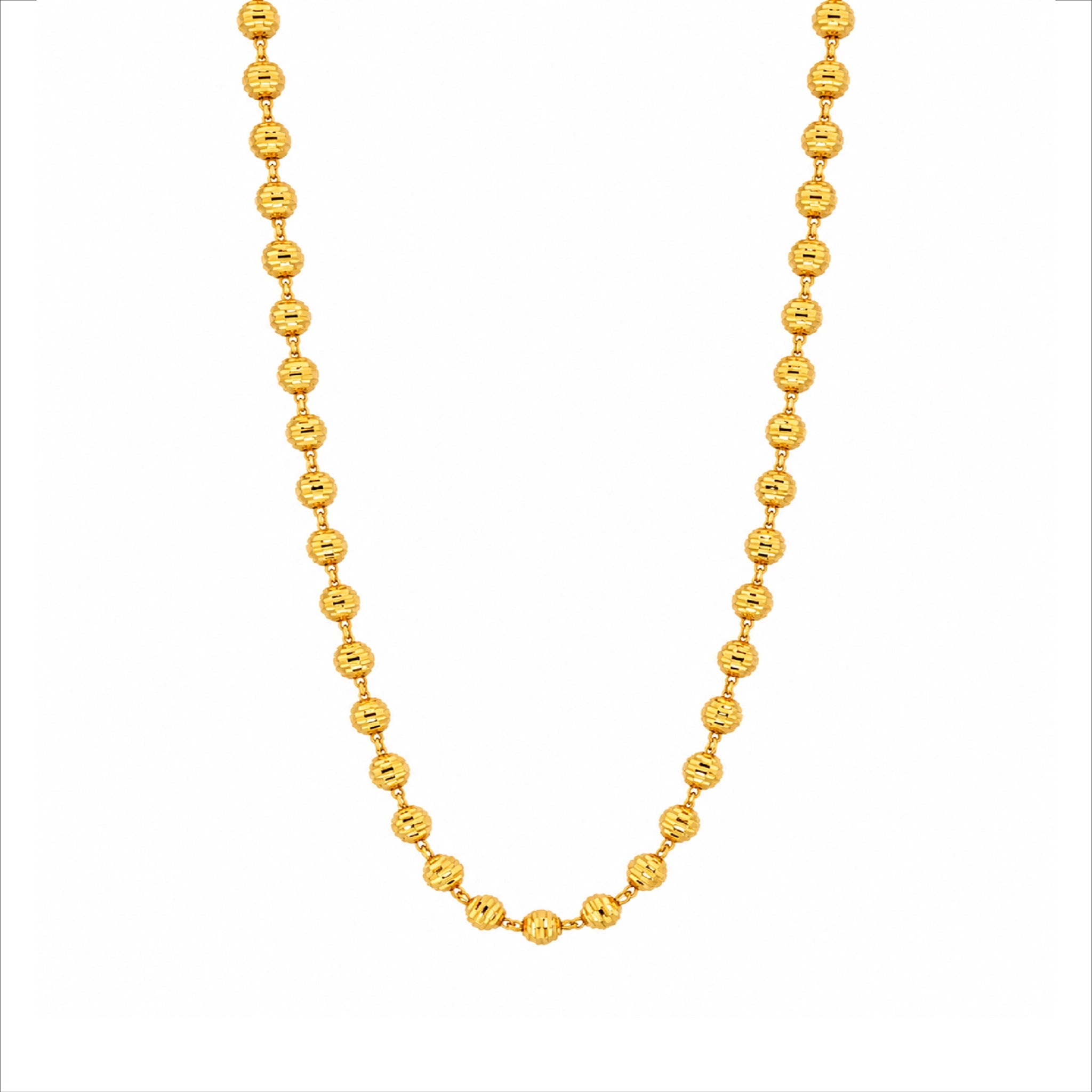 charming gold plated textured bead chain DCN1050