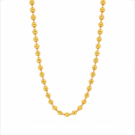 charming gold plated textured bead chain DCN1050