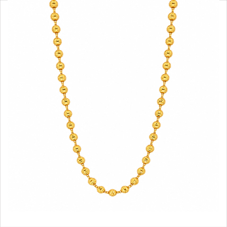charming gold plated textured bead chain DCN1050