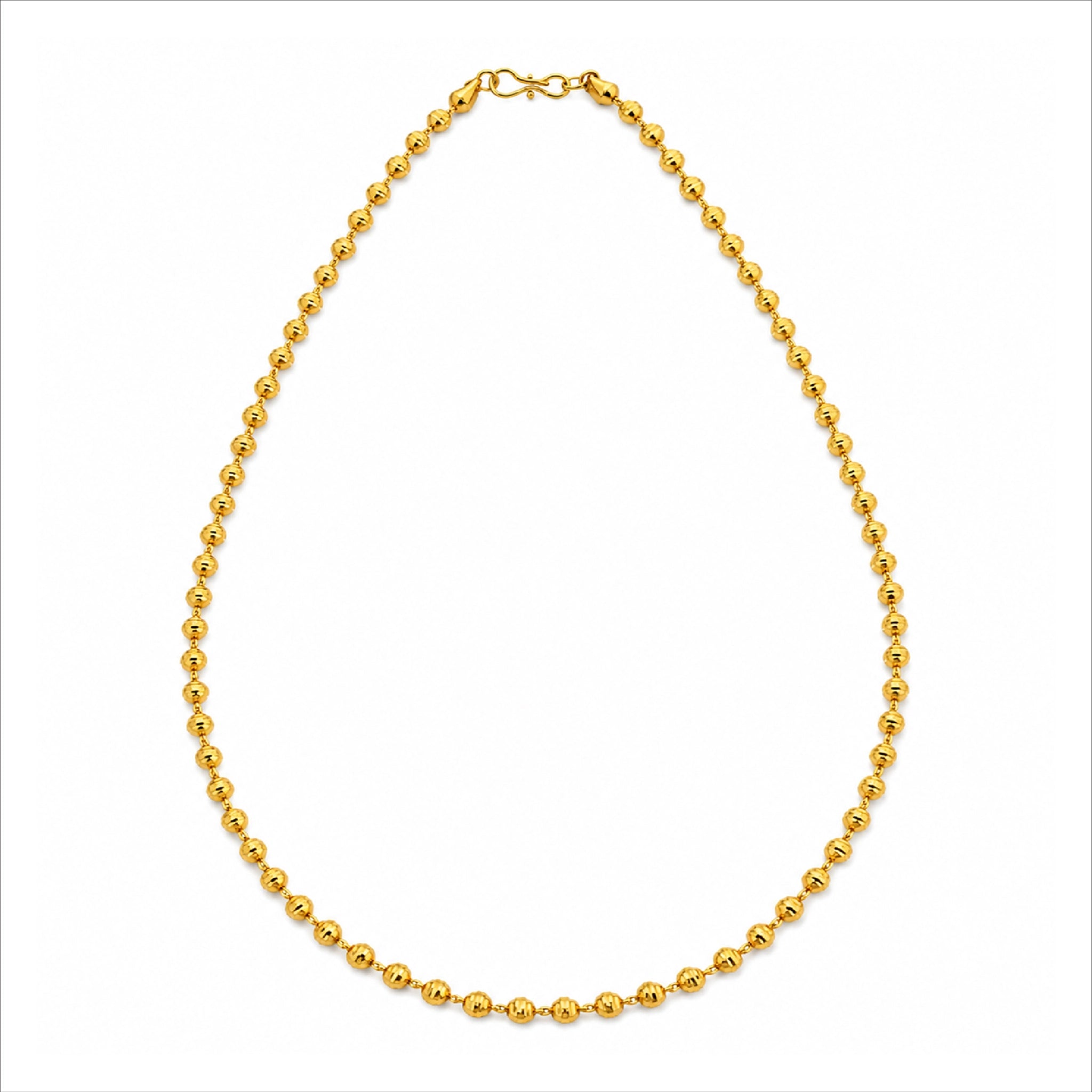 charming gold plated textured bead chain DCN1050