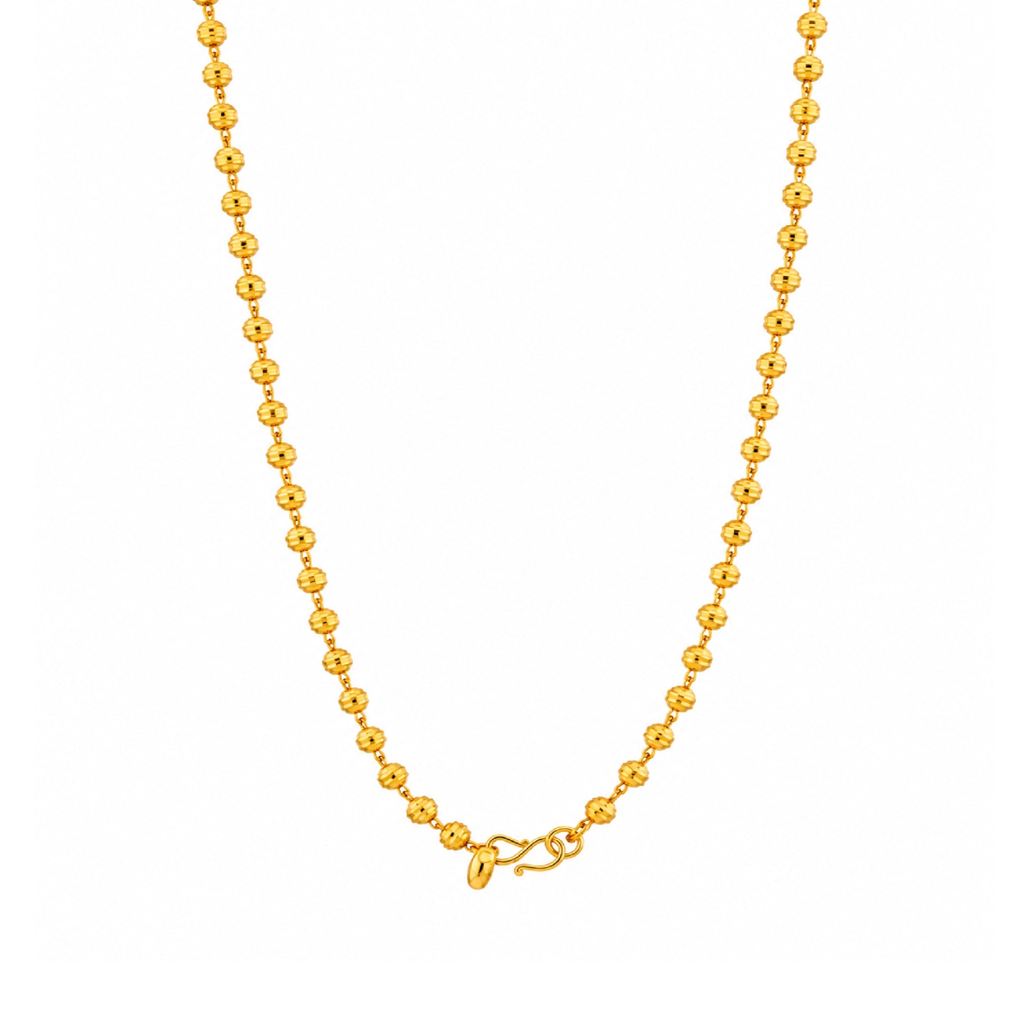 charming gold plated textured bead chain DCN1050
