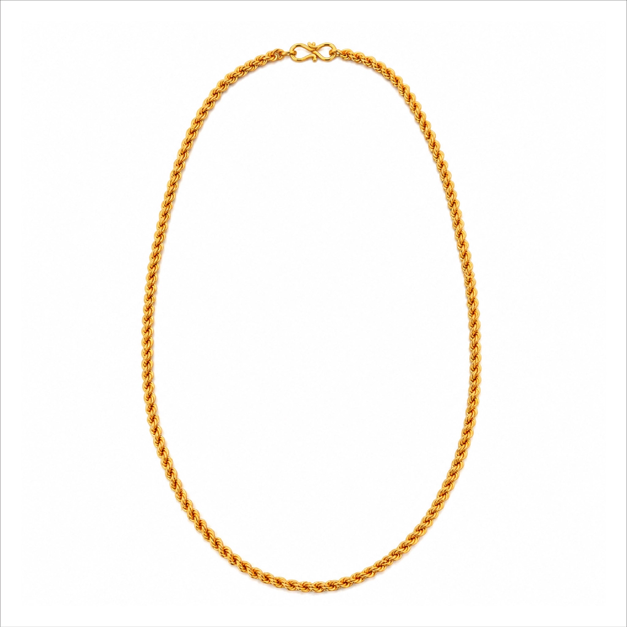 classic gold plated textured rope chain DCN2324