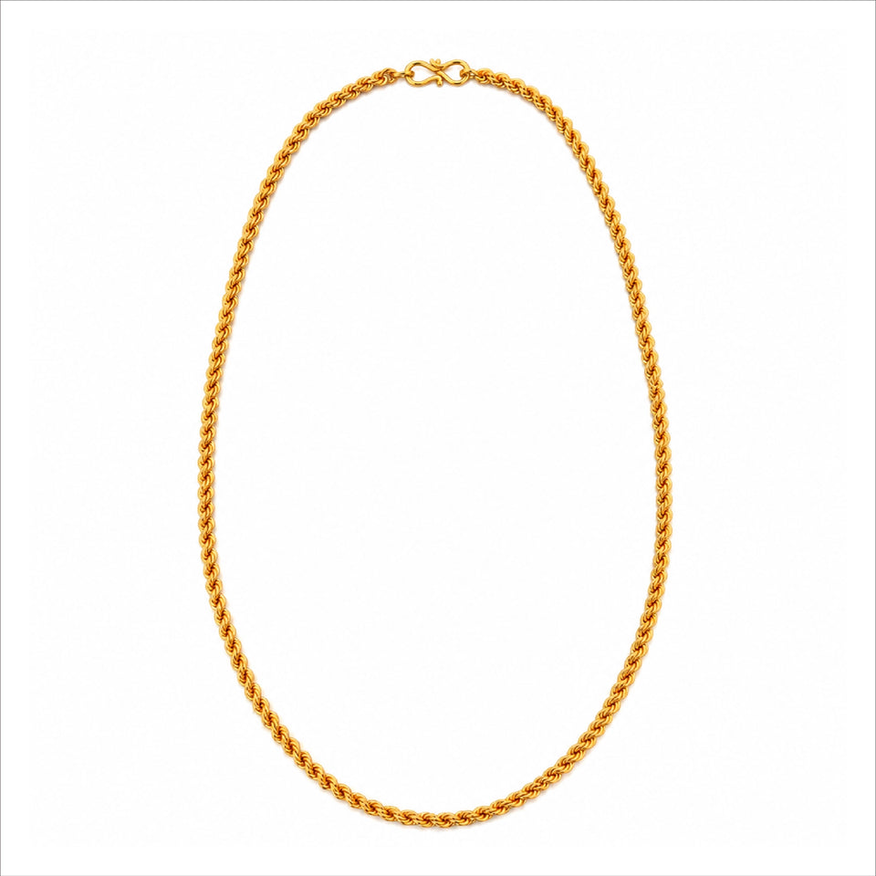 classic gold plated textured rope chain DCN2324