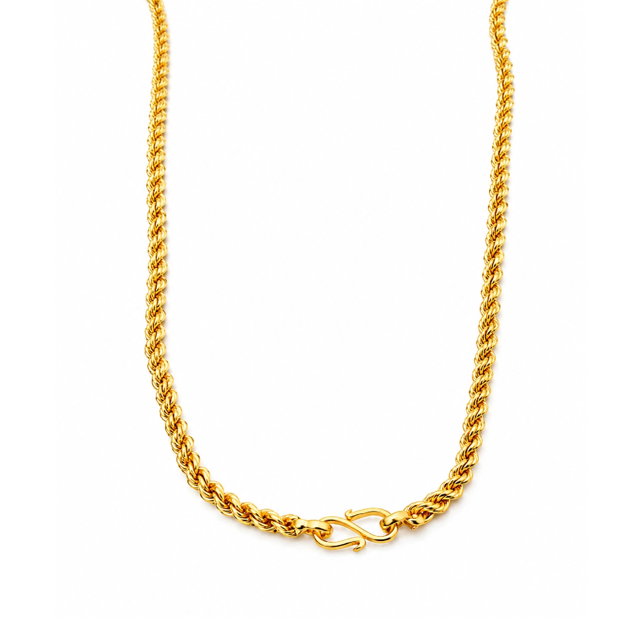 classic gold plated textured rope chain DCN2324