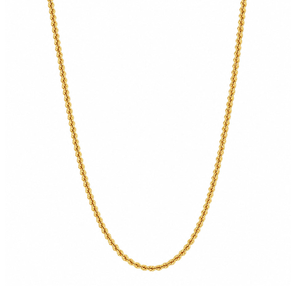 delicate gold plated twisted rope chain DCN500