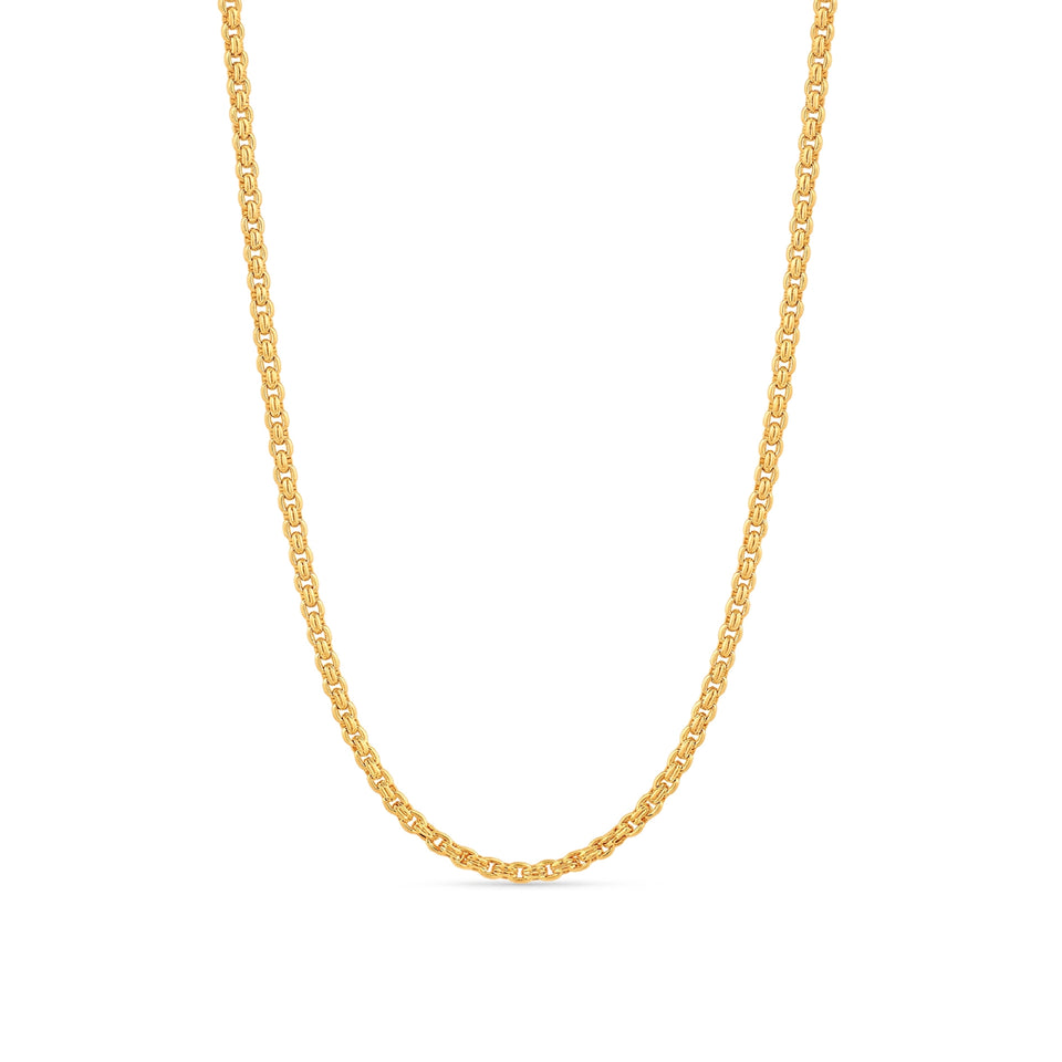 classic gold plated textured cable chain DCN5379