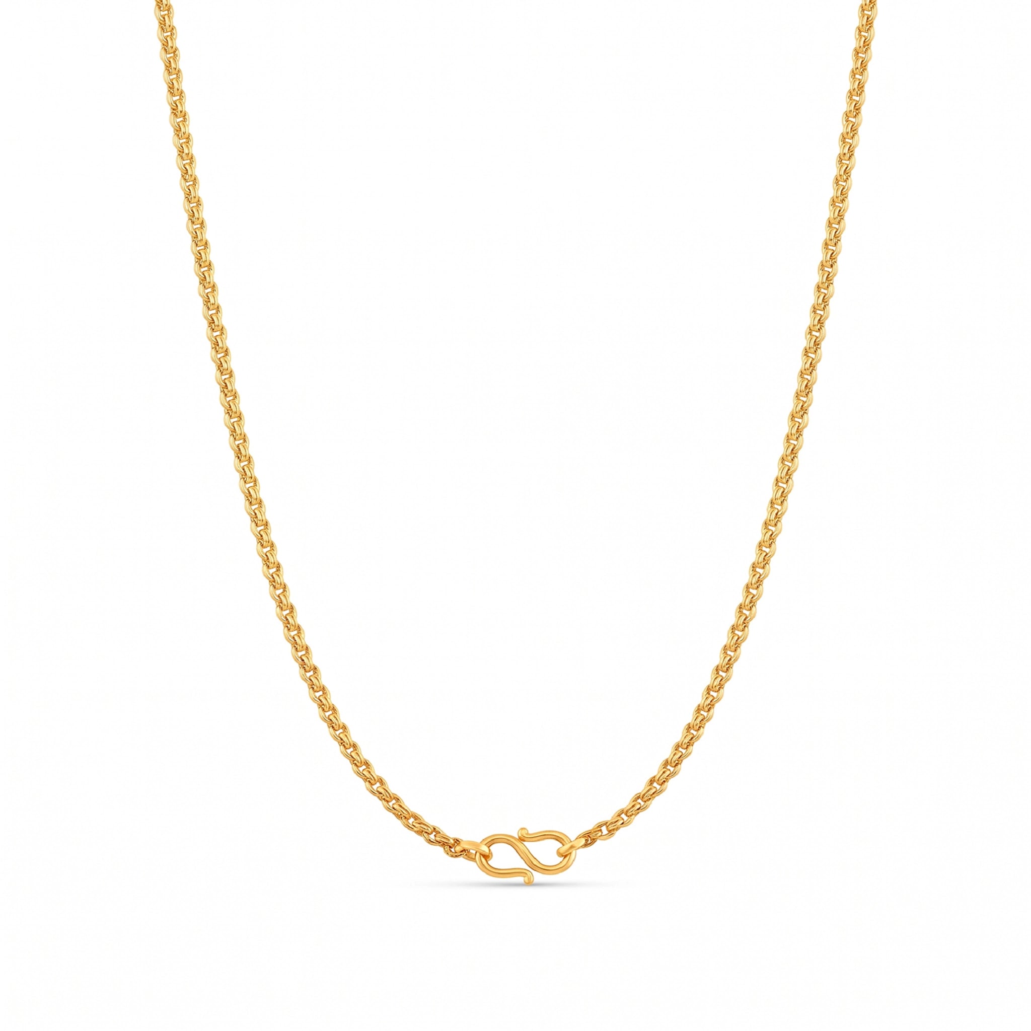 classic gold plated textured cable chain DCN5379