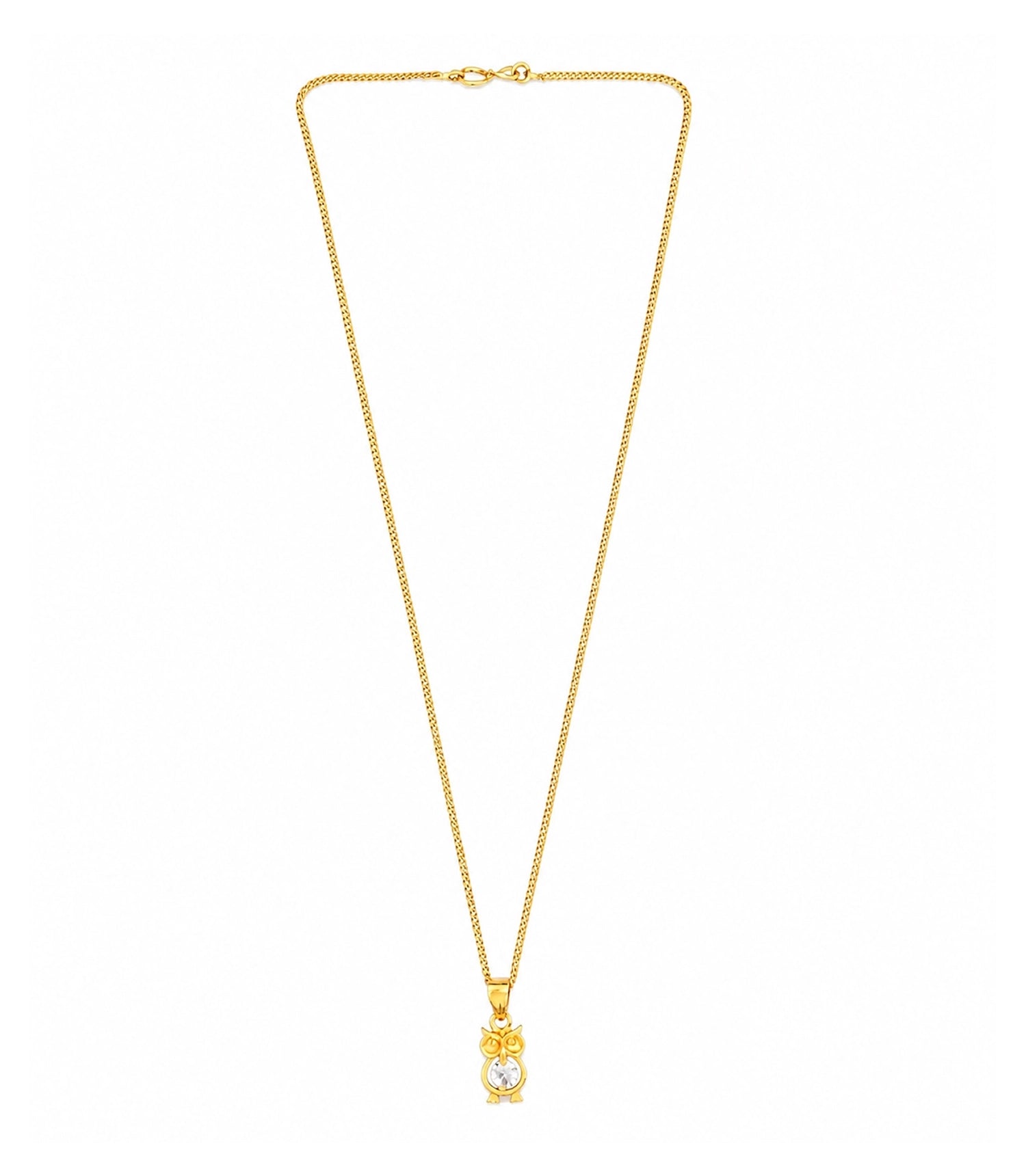 Gold Plated Owl Pendant Chain
