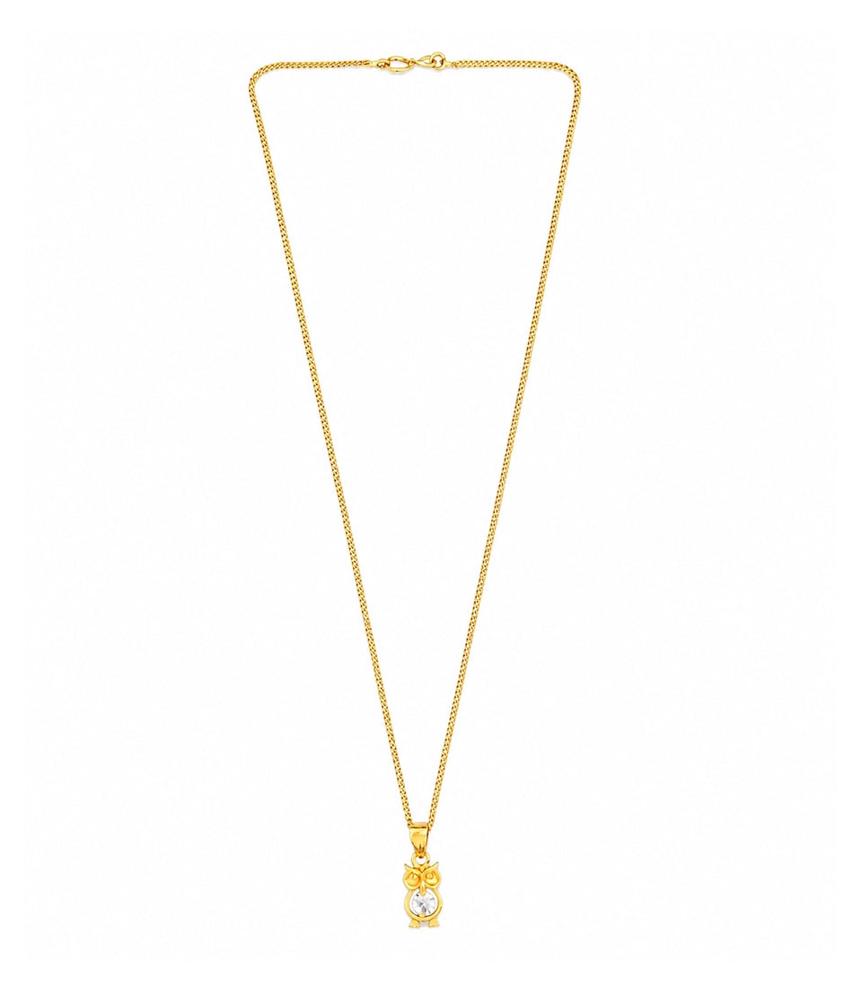 Gold Plated Owl Pendant Chain