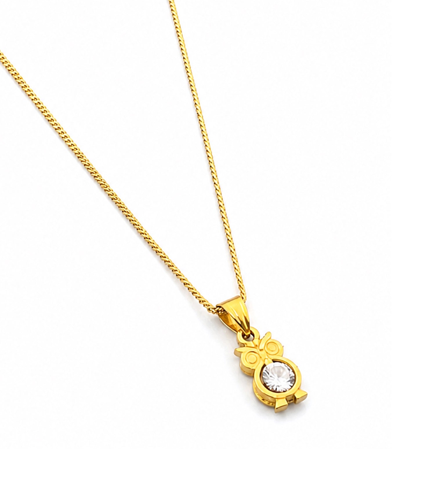 Gold Plated Owl Pendant Chain