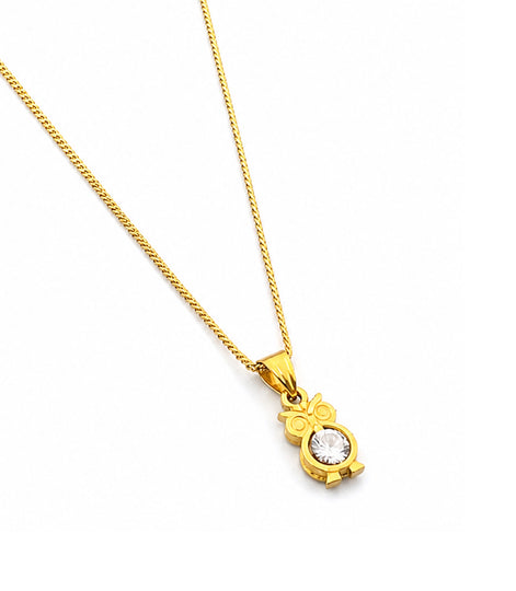Gold Plated Owl Pendant Chain