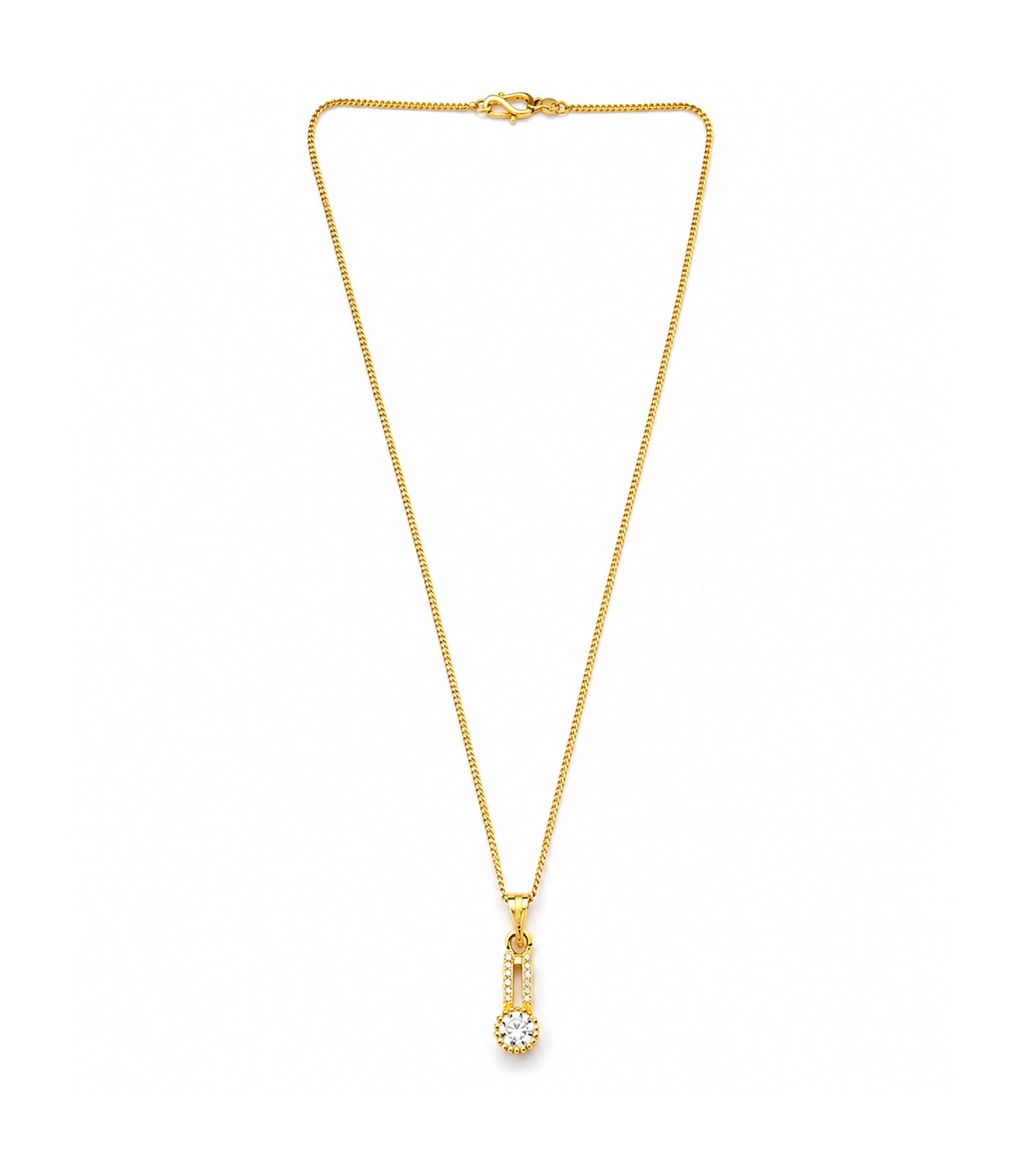 Gold Plated Crystal Drop Pendant Chain