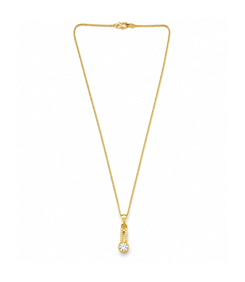 Gold Plated Crystal Drop Pendant Chain