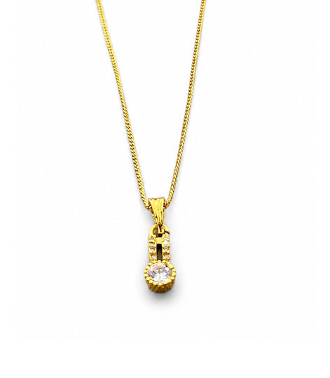 Gold Plated Crystal Drop Pendant Chain