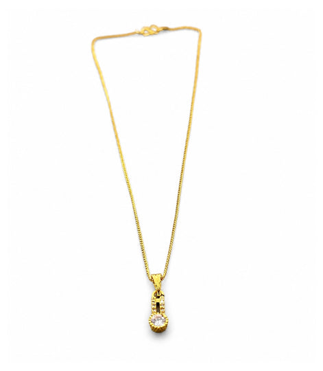 Gold Plated Crystal Drop Pendant Chain