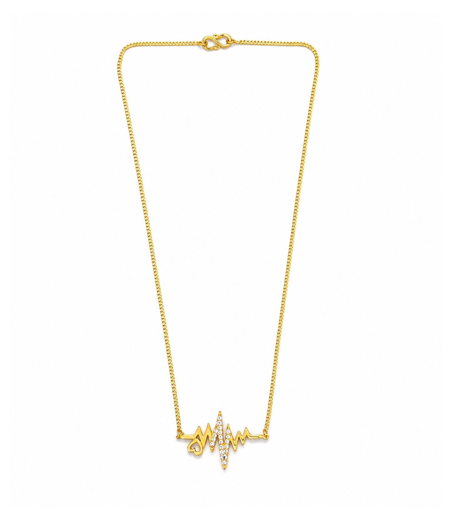 Gold Plated Heartbeat Pendant Chain