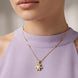 Gold Plated Teddy Bear Pearl Pendant Chain