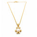 Gold Plated Teddy Bear Pearl Pendant Chain