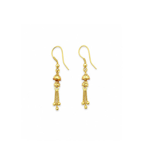 Gold Plated Traditional Tassel Dangler Earrings
