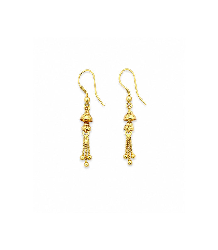 Gold Plated Traditional Tassel Dangler Earrings