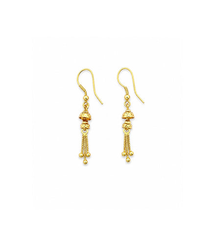 Gold Plated Traditional Tassel Dangler Earrings