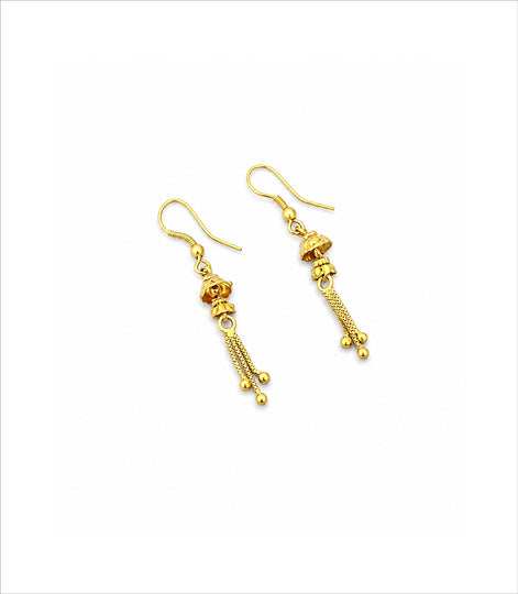 Gold Plated Traditional Tassel Dangler Earrings