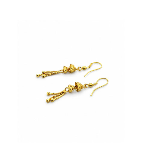 Gold Plated Traditional Tassel Dangler Earrings