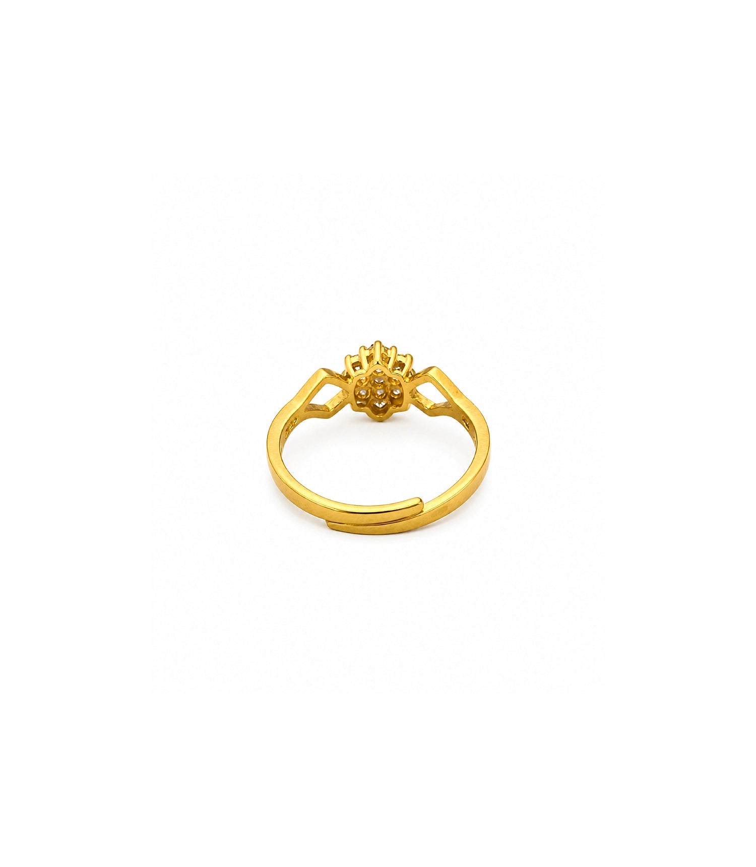 Gold Plated Aurelia Floral Crystal Adjustable Ring for Women