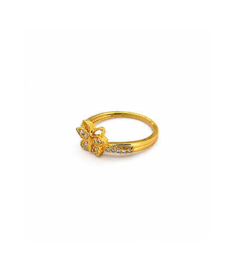Gold Plated Butterfly Crystal Ring for Women