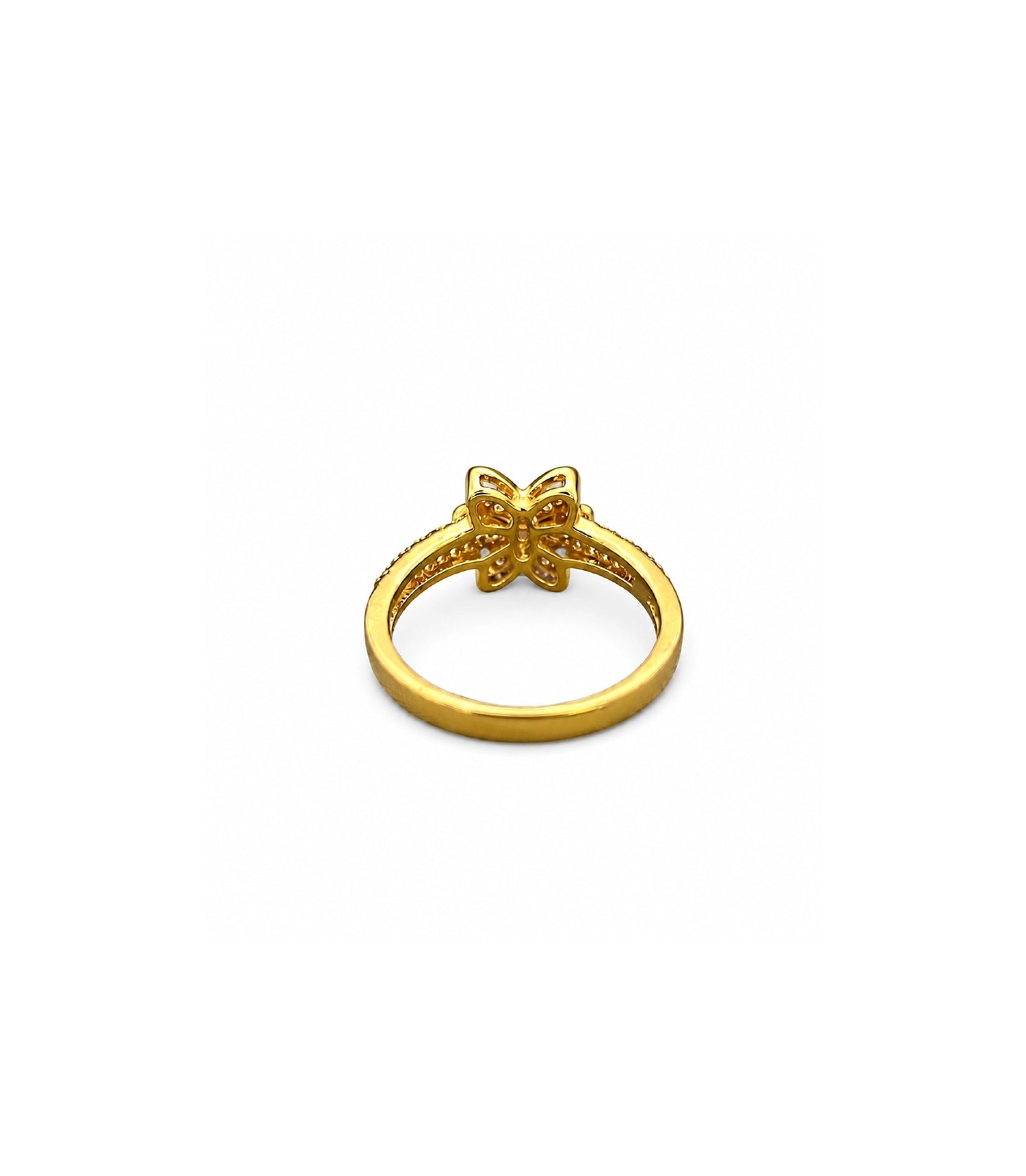 Gold Plated Butterfly Crystal Ring for Women