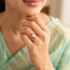 Gold Plated Pear-Cut White AD Finger Ring for Women