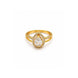 Gold Plated Pear-Cut White AD Finger Ring for Women