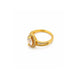 Gold Plated Pear-Cut White AD Finger Ring for Women