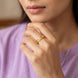 Gold Plated Geometric Adjustable Finger Ring